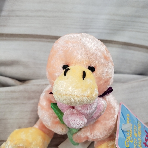 Vintage Dan Dee Patsy Duck Crushed Velvet Plush Stuffed Toy Mini 4 Inch 80s - Picture 2 of 10